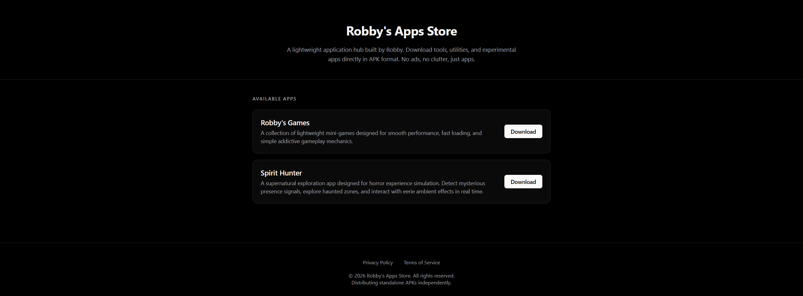 Robby's Apps Store